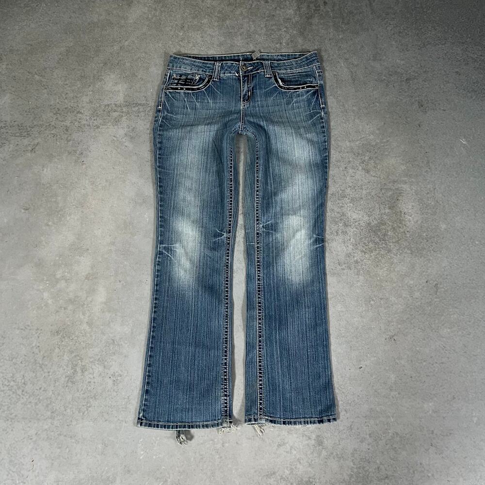 Bootcut Mid Rise Soundgirl Women's Western Flare Denim Jeans Size: 15